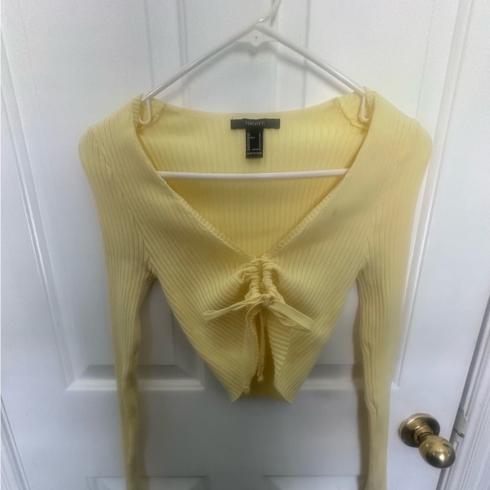 Yellow Ribbed Women's Top